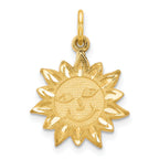 10K Gold Sun Charm Pendant with Polished Finish Elegant Yellow Design