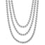 Sterling SilverRhodium-Rhodium-Plated Polished 3-Strand w/1.5in ext. Necklace