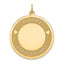 14K Gold Engravable Happy Anniversary Charm with Polished Laser Design