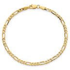 Flat Figaro Chain in 10K Yellow Gold, 3mm