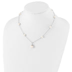 Sterling Silver Rhodium-plated 9-10mm FWC Pearl Necklace/Earrings Set