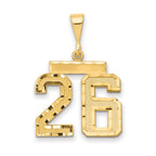 14K Gold Diamond-Cut Number 26 Charm in Polished Yellow Gold