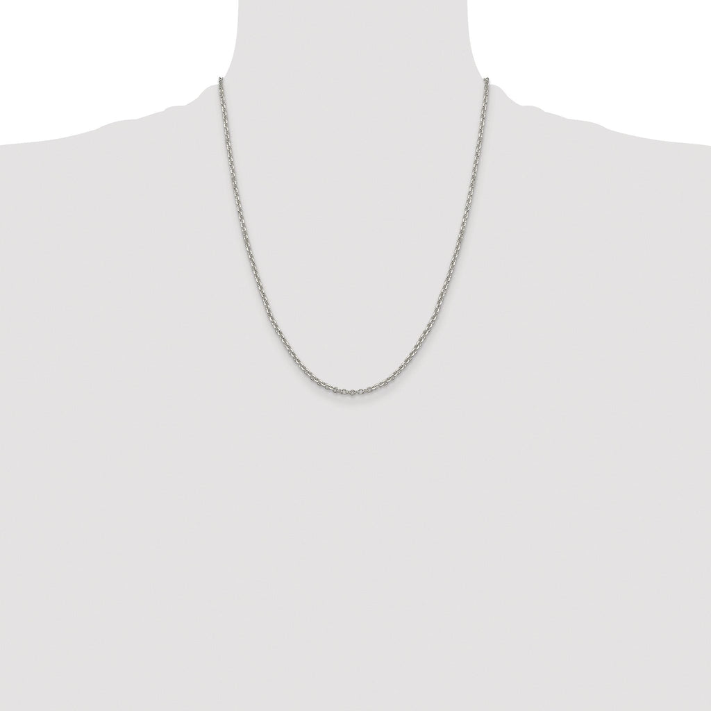 Diamond-Cut Rolo Cable Chain in Sterling Silver