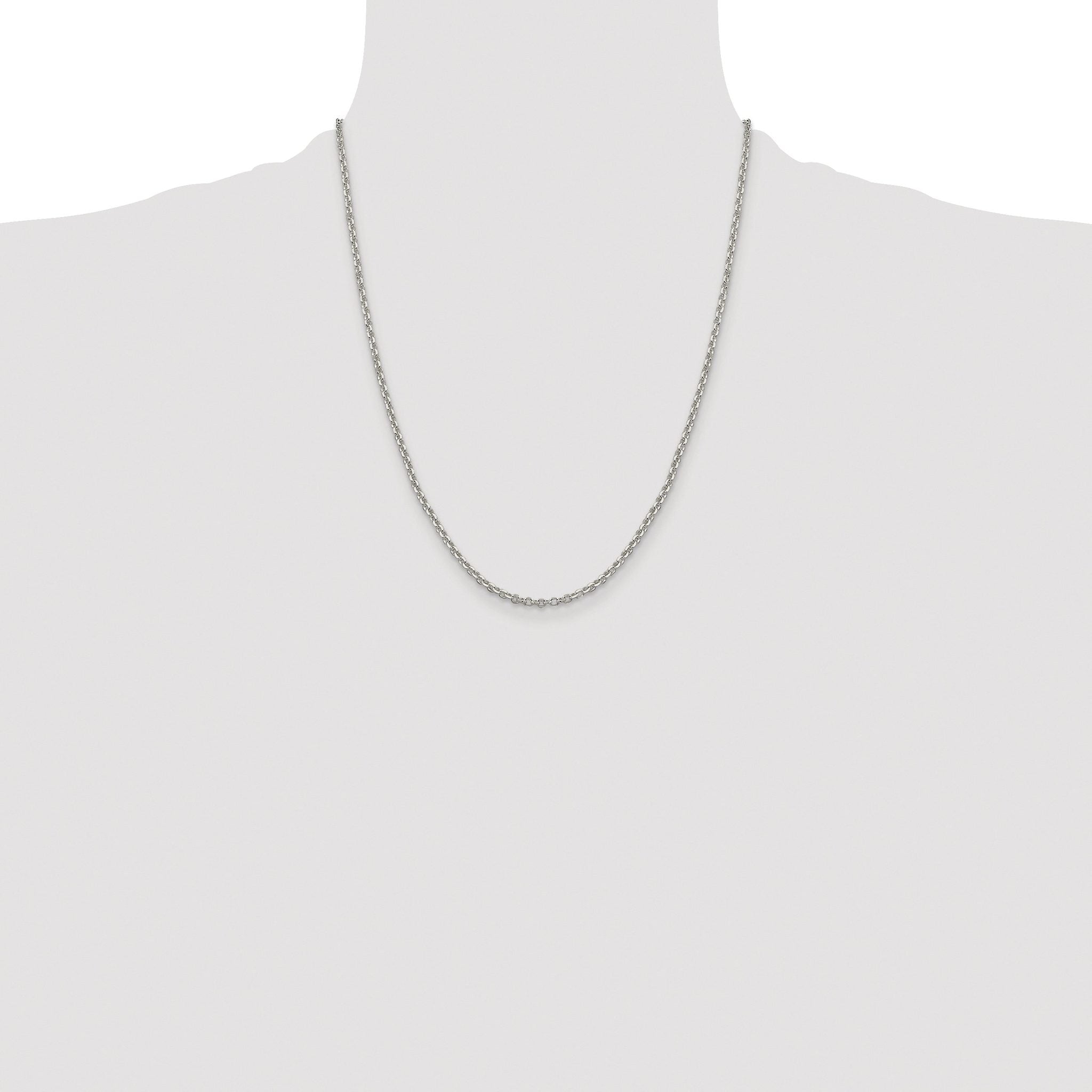 Diamond-Cut Rolo Cable Chain in Sterling Silver