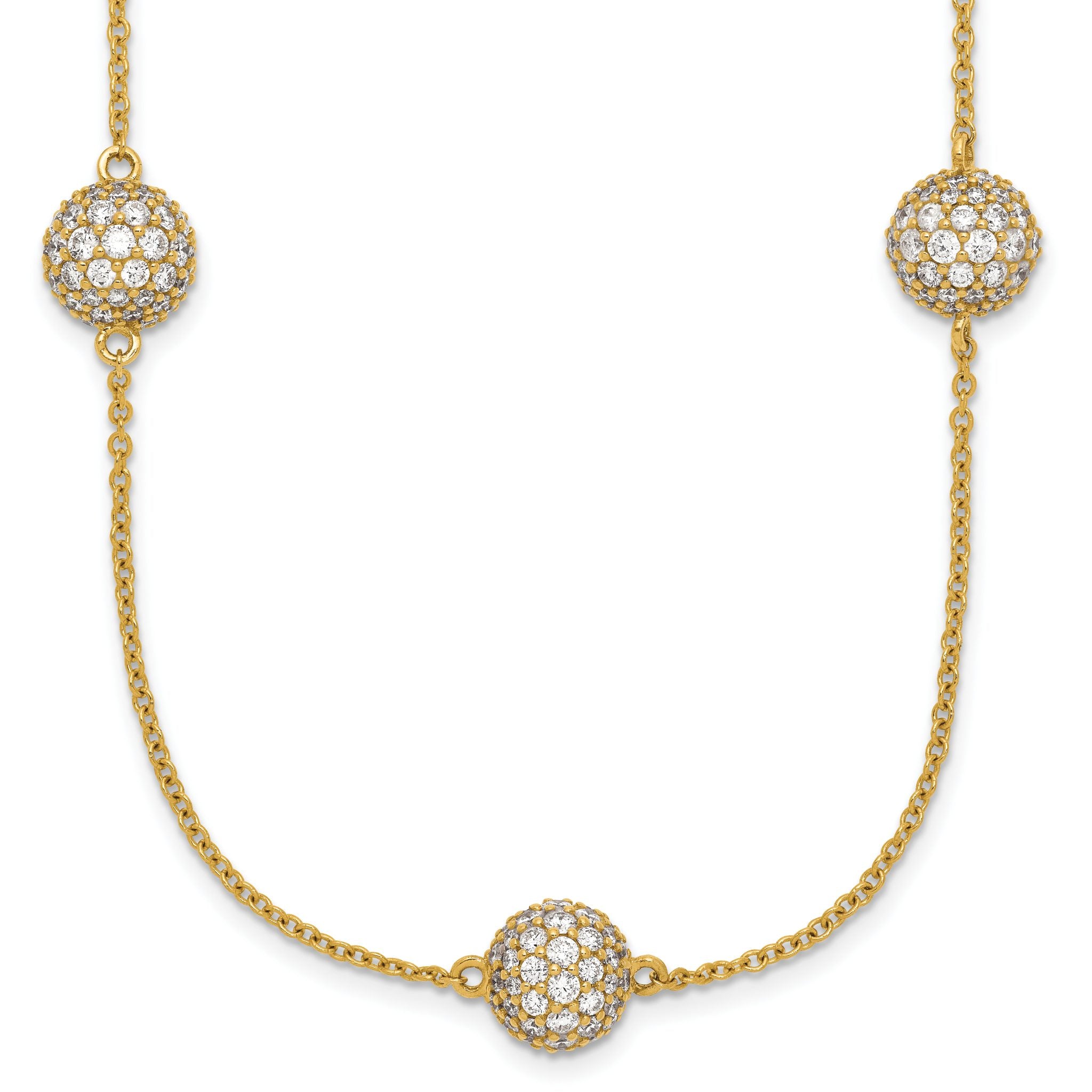 14k 6 3/4 carat Lab Grown Diamond VS/SI+ G+ Complete 18 inch 8mm Sphere Necklace Main image
