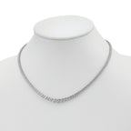 Sterling Shimmer Sterling Silver Rhodium-plated 17 inch 157 Stone Graduated CZ Necklace