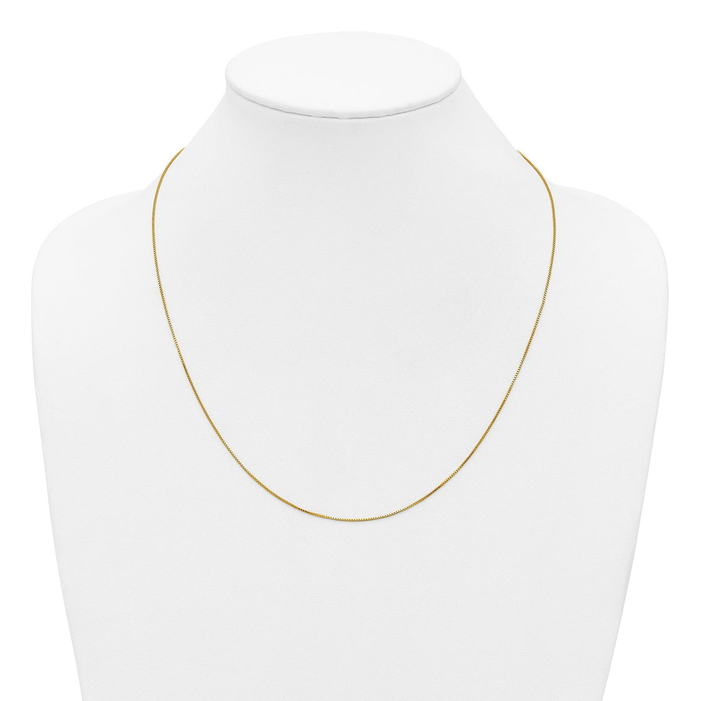 14K Gold Filled Adjustable Box Chain Necklace in 0.8mm Width