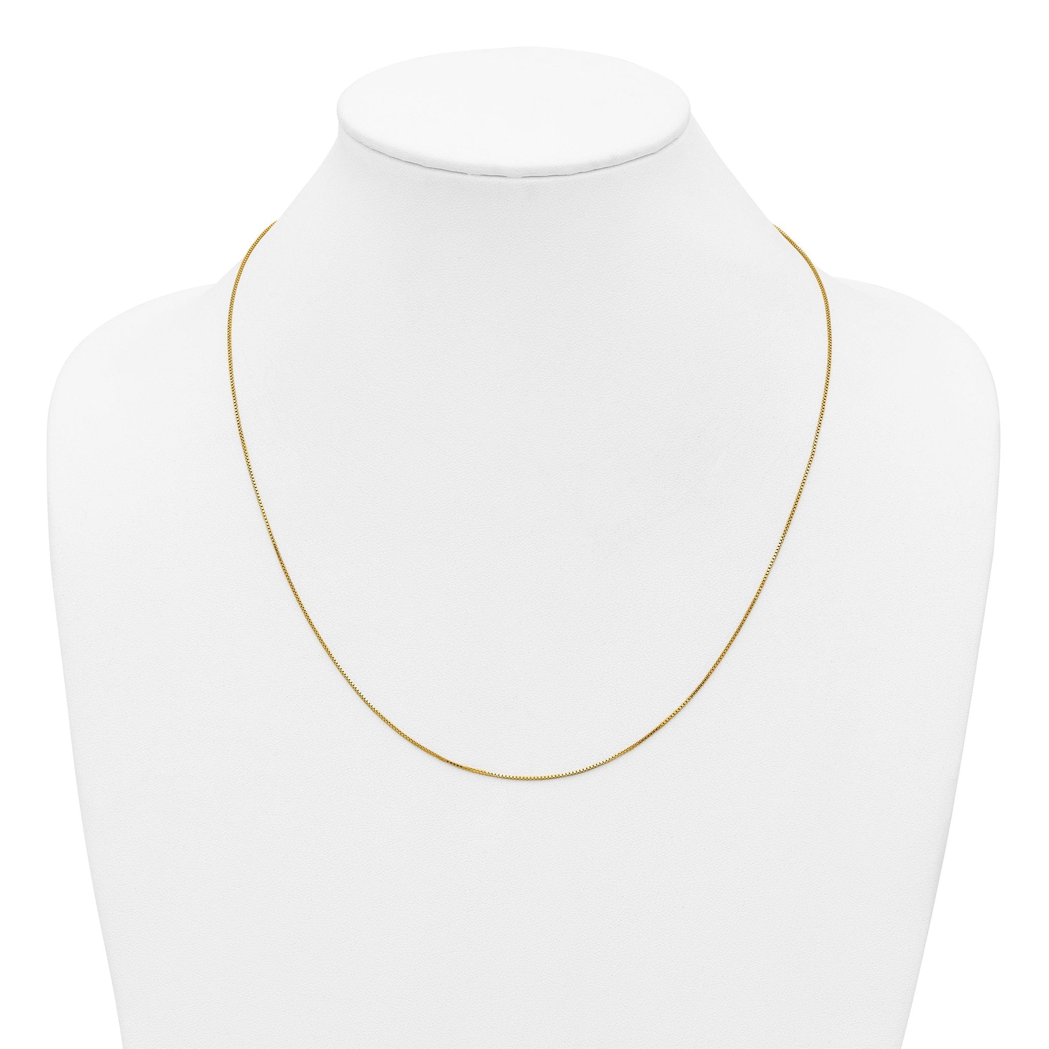 14K Gold Filled Adjustable Box Chain Necklace in 0.8mm Width