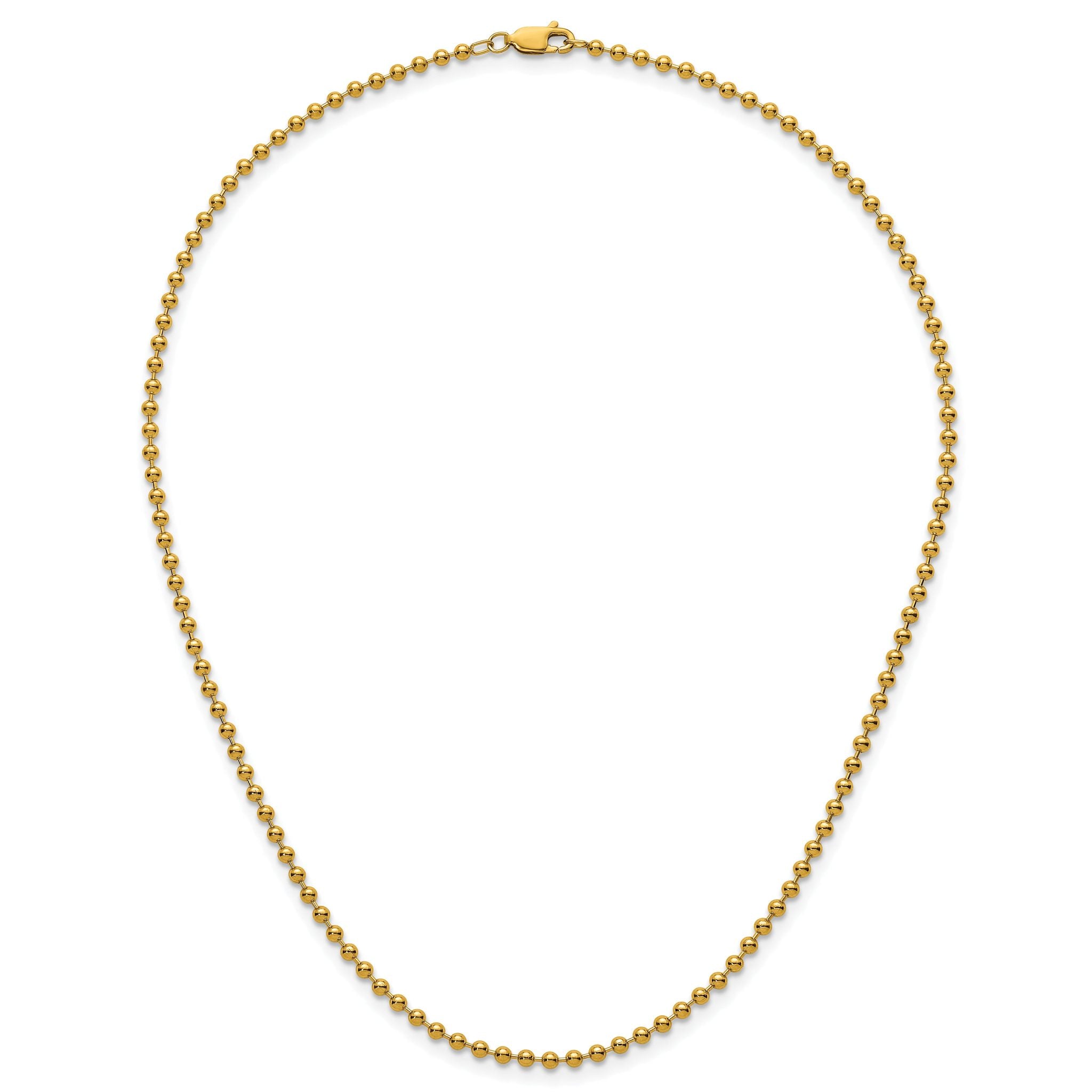 Bead Chain Necklace in 14/20 Gold Filled, 2.5mm