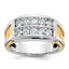 14k Two-tone Mens Polished and Cut-Out 2-Row Ring Mounting, Mounting Only