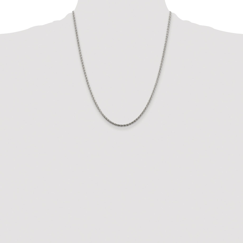 Diamond-Cut Spiga Chain Necklace in Sterling Silver