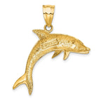 14K Gold Dolphin Pendant for Men Solid Casted Design