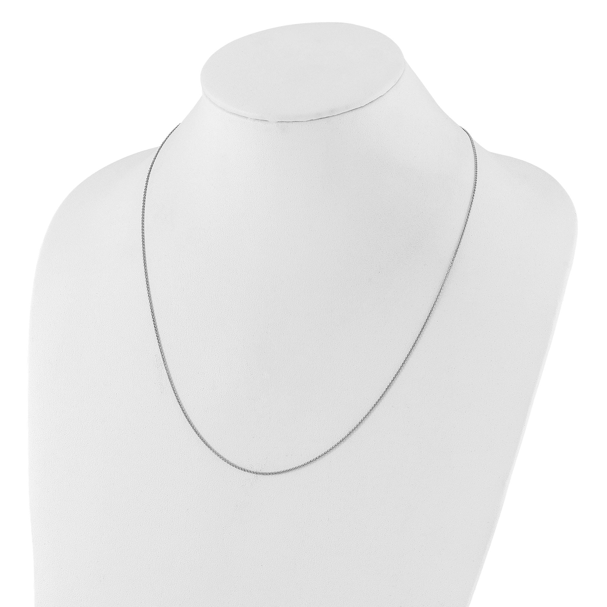 Diamond-Cut Double Curb Adjustable Chain in 14K White Gold