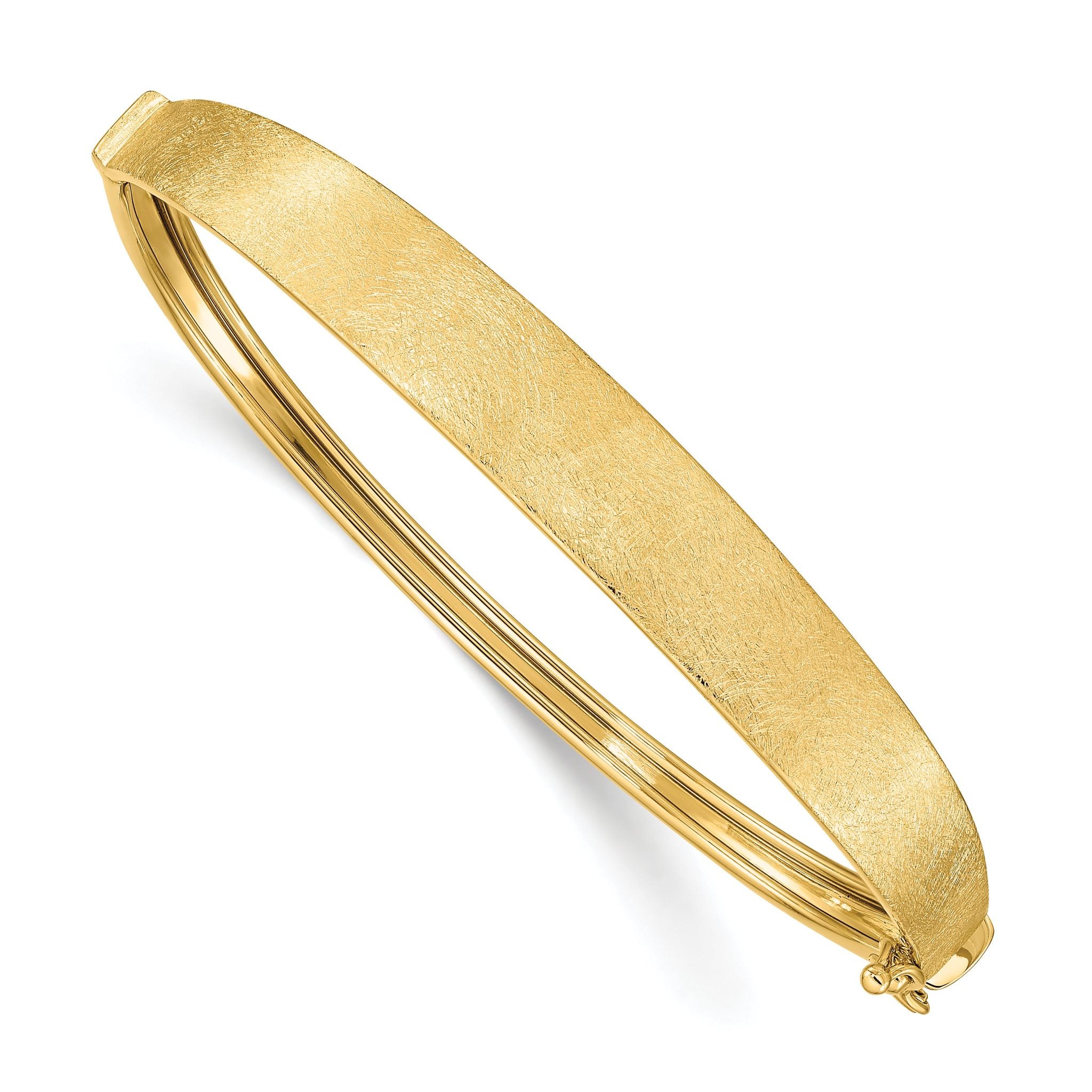 14k Satin Finish Graduated Hinged Bangle