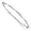 14K White Gold Twisted Bangle with Hinged Safety Clasp