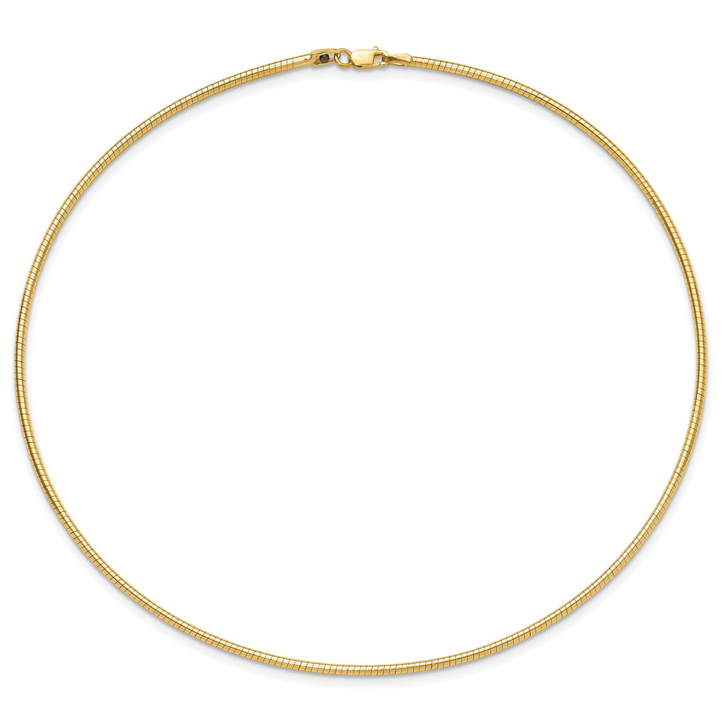 14K 2mm Round Omega Necklace