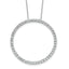 14k White Gold 3 carat Lab Grown Diamond VS+ F+ Complete 18 inch Circle Slide Necklace