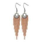 Stainless Steel Rose Gold-Tone Polished Drop Dangle Earrings for Women