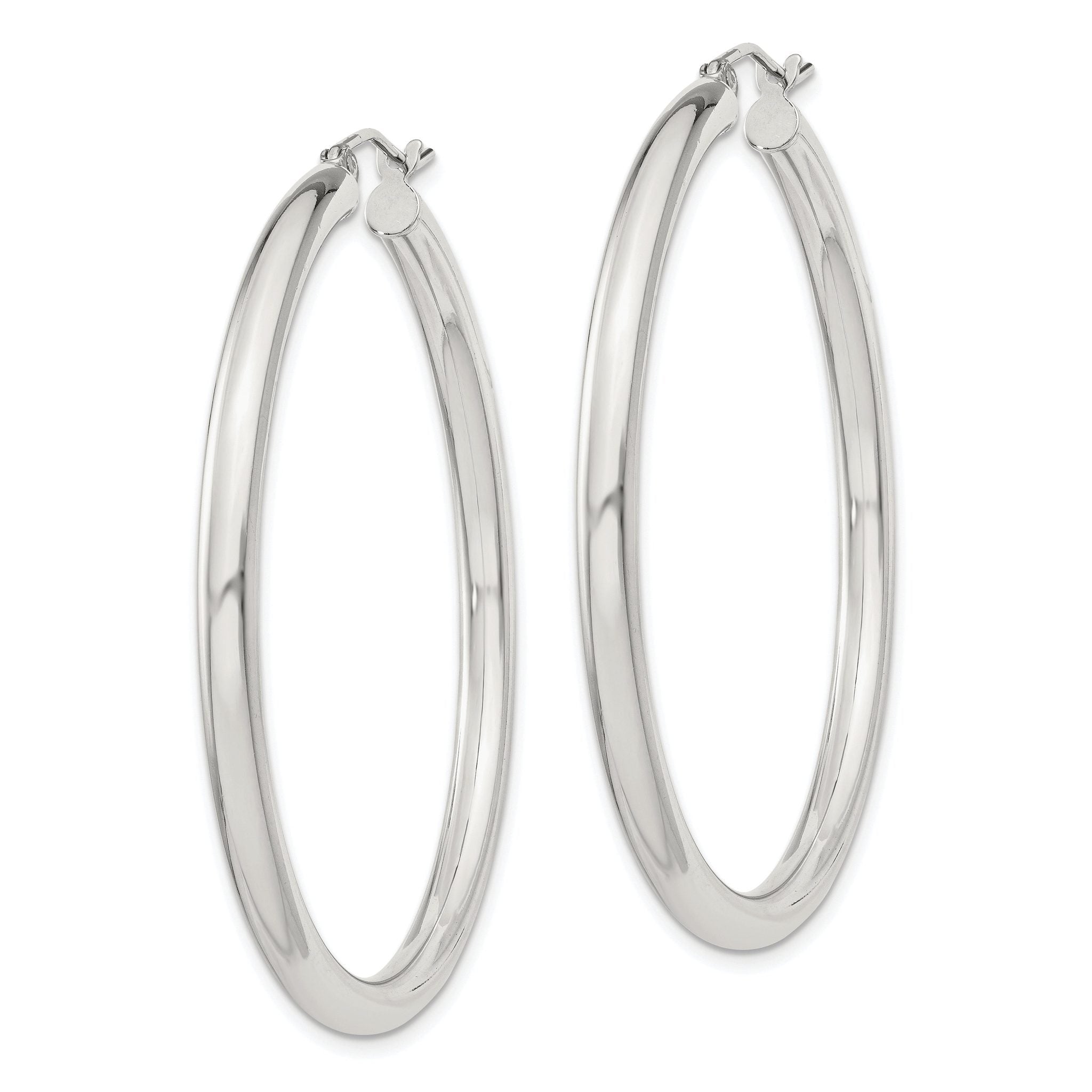 Sterling Silver 3mm Round Hoop Earrings Secondary image
