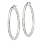 Sterling Silver 3mm Round Hoop Earrings