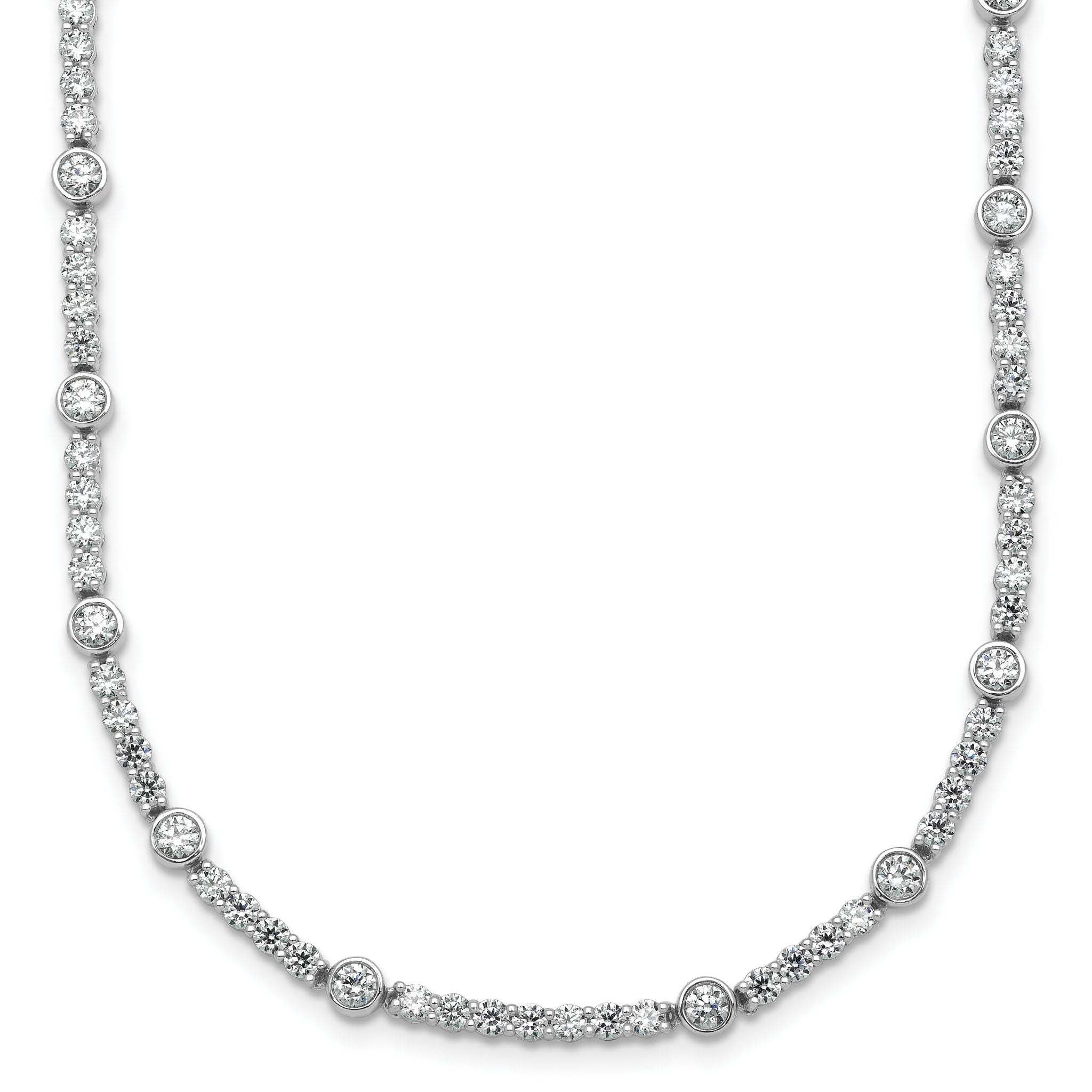 14k White Gold 3 1/2 carat Lab Grown Diamond VS+ F+ Complete 18 inch Fashion Tennis Necklace