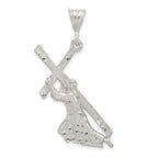 Sterling Silver St. Andrew Cross Pendant with Polished Finish, 925 Solid Cast
