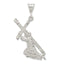Sterling Silver St. Andrew Cross Pendant with Polished Finish, 925 Solid Cast