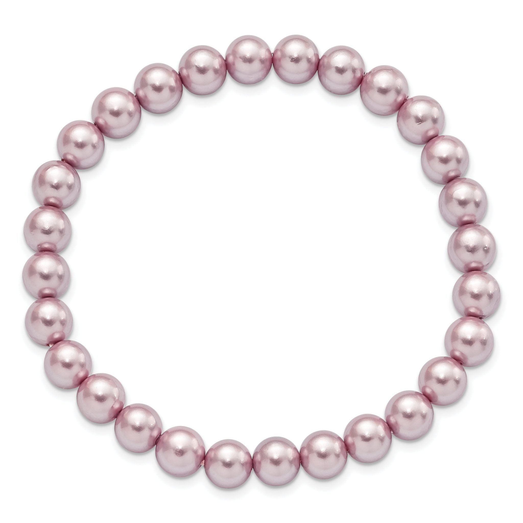 Majestik 7-8mm Purple Imitation Shell Pearl Stretch Bracelet Secondary image