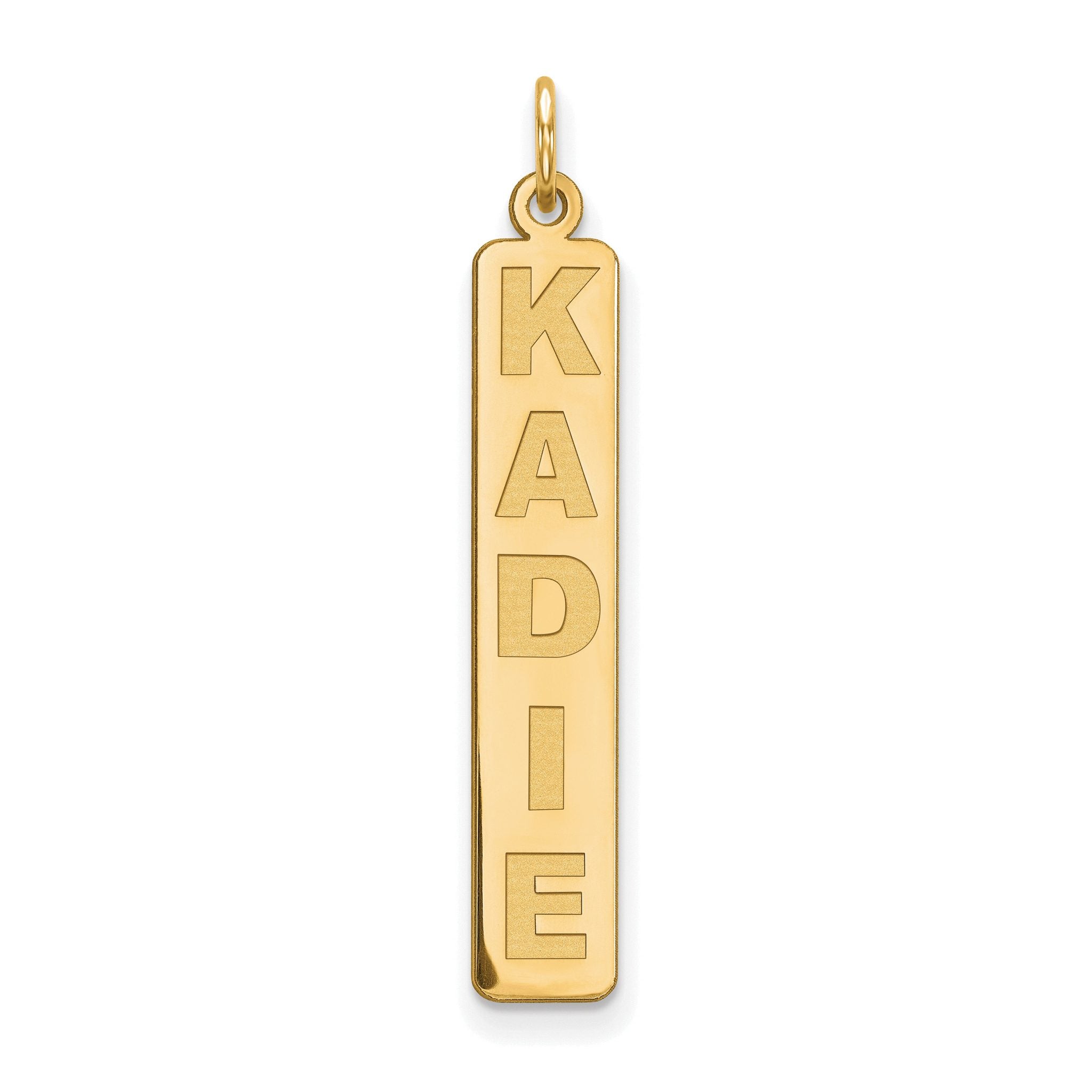 10K Large Vertical Personalized Bar Charm Main image