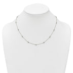 14k White Gold Complete 1/2 carat Bezel-set Diamond and Cable Chain 13-Station 16 inch Necklace