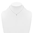 Sterling Silver Polished 4mm White CZ Childrens 14 inch Necklace and Post Earrings Set