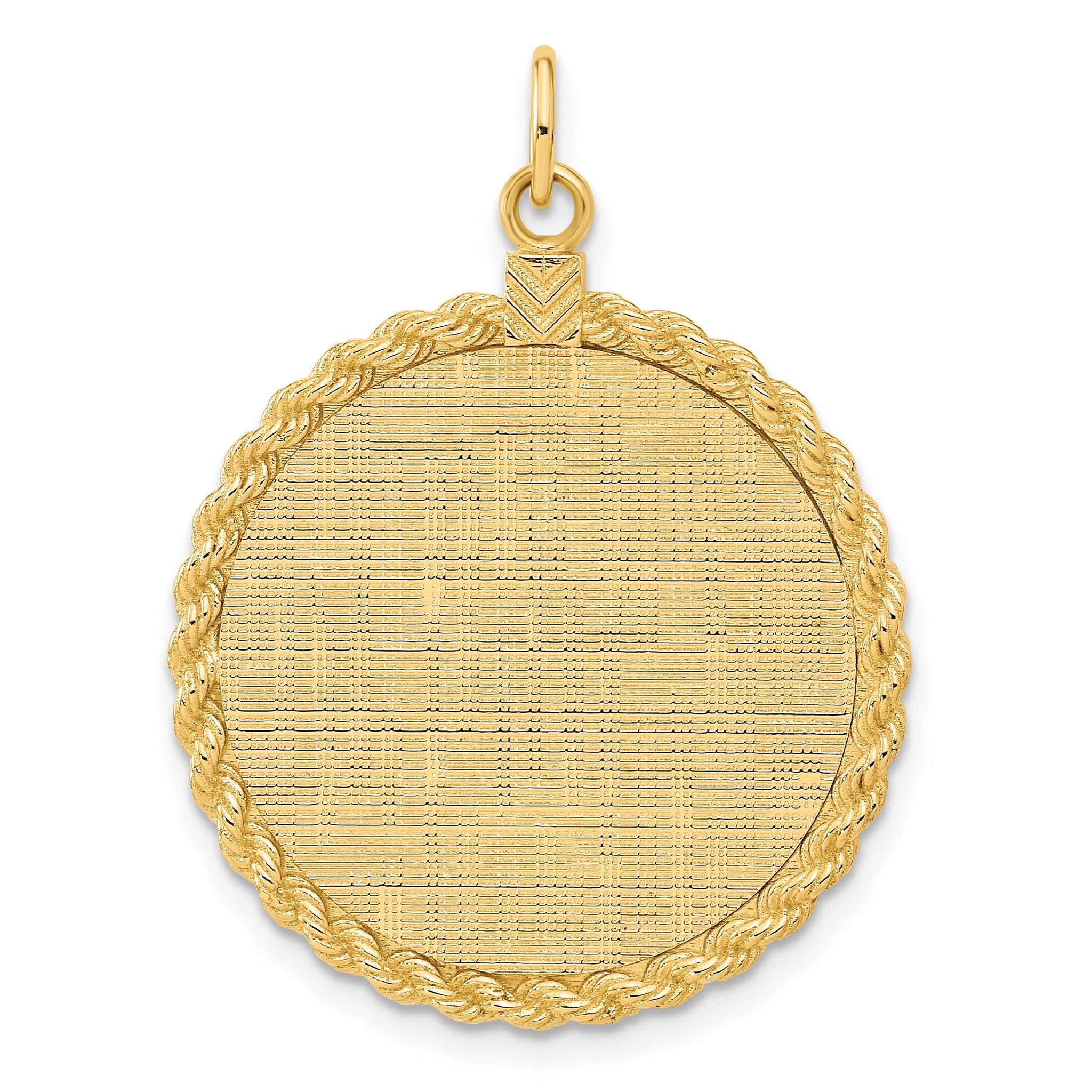 14k Patterned .013 Gauge Engravable Rope Disc w/Satin Back Main image