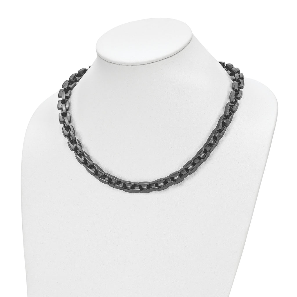 Black IP-Plated Link Necklace in Stainless Steel