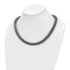 Black IP-Plated Link Necklace in Stainless Steel