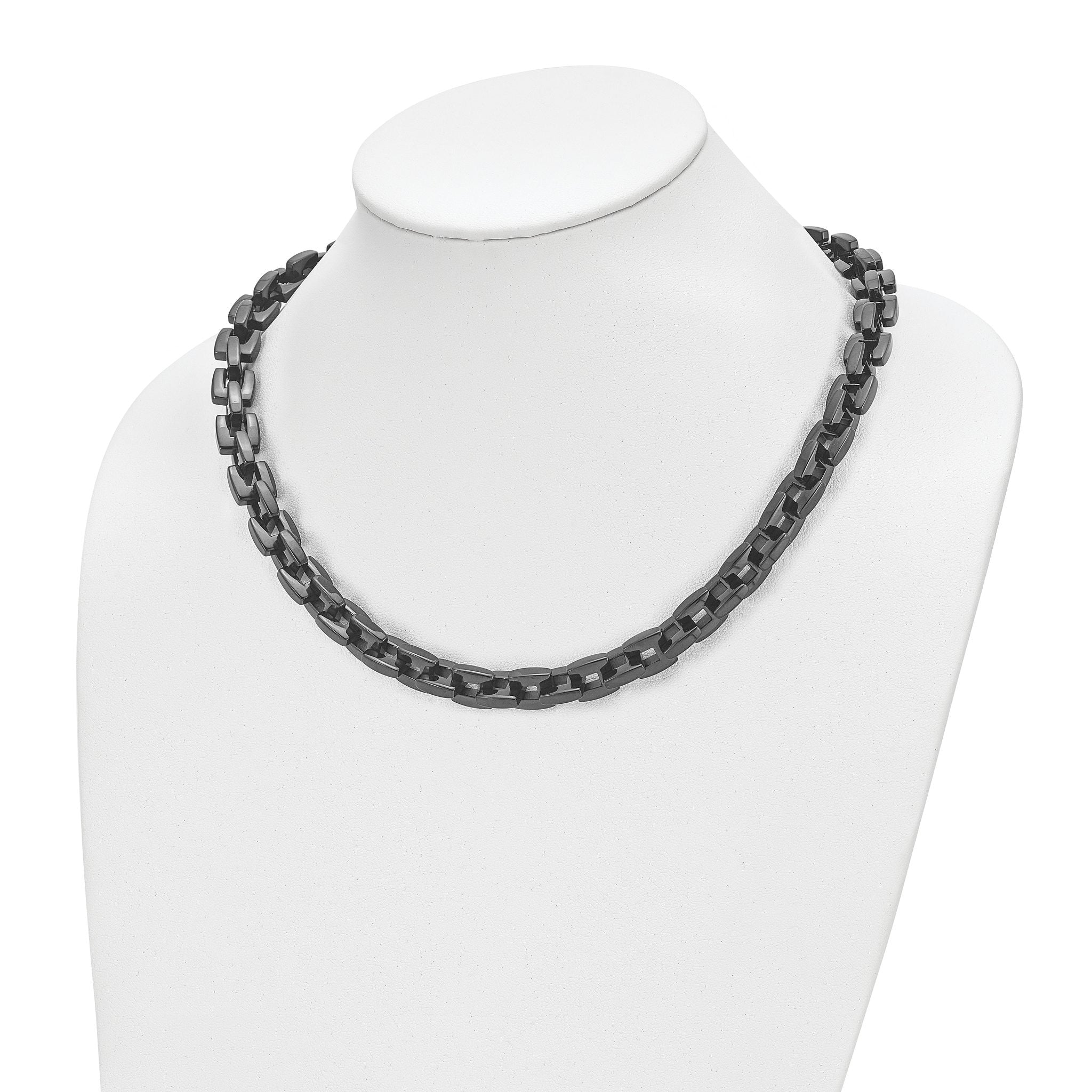 Black IP-Plated Link Necklace in Stainless Steel