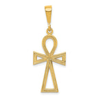 10K Gold Ankh Cross Charm with Polished Finish Solid and Elegant