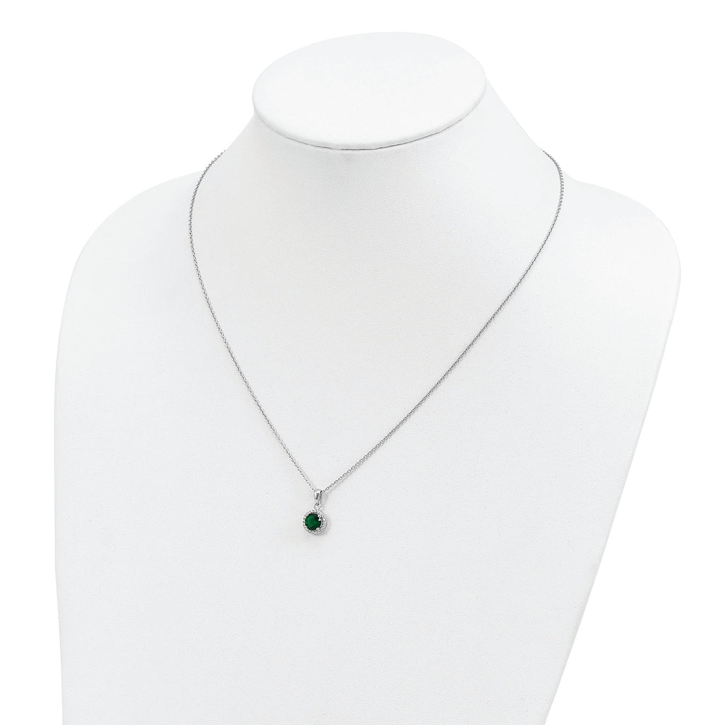Sophia Jewelers Sterling Silver 20-Stone CZ Necklace with Extender