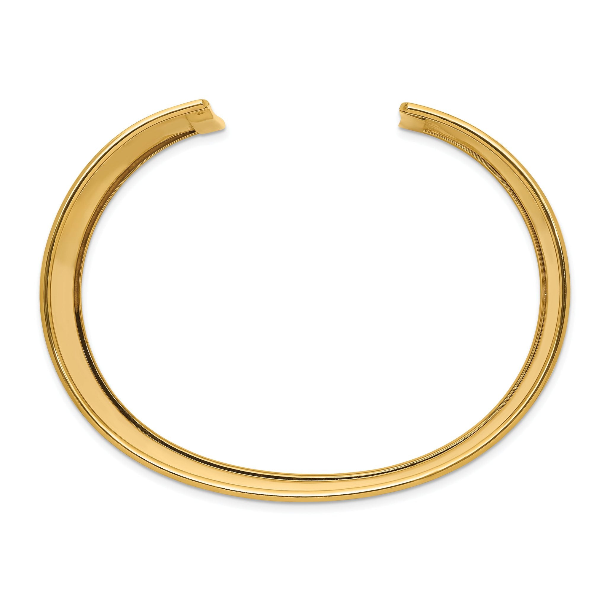 14K Gold Polished Cuff Bangle with Elegant Wide Design for Women Secondary image