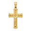 14K Gold Reversible Hollow Crucifix Pendant with Polished Finish