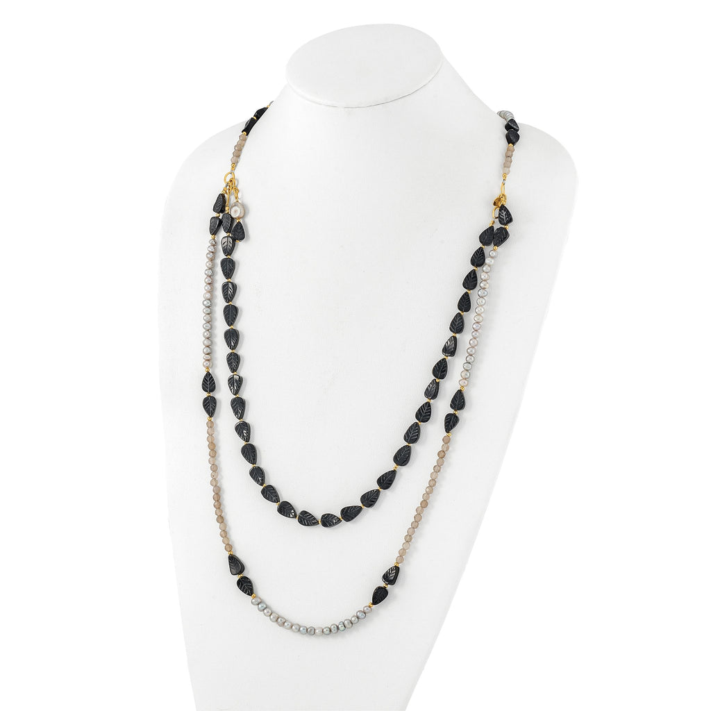 Sterling Silver Gold-plated Multi Stone Adj. 17in or 40in Necklace