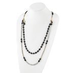 Sterling Silver Gold-plated Multi Stone Adj. 17in or 40in Necklace