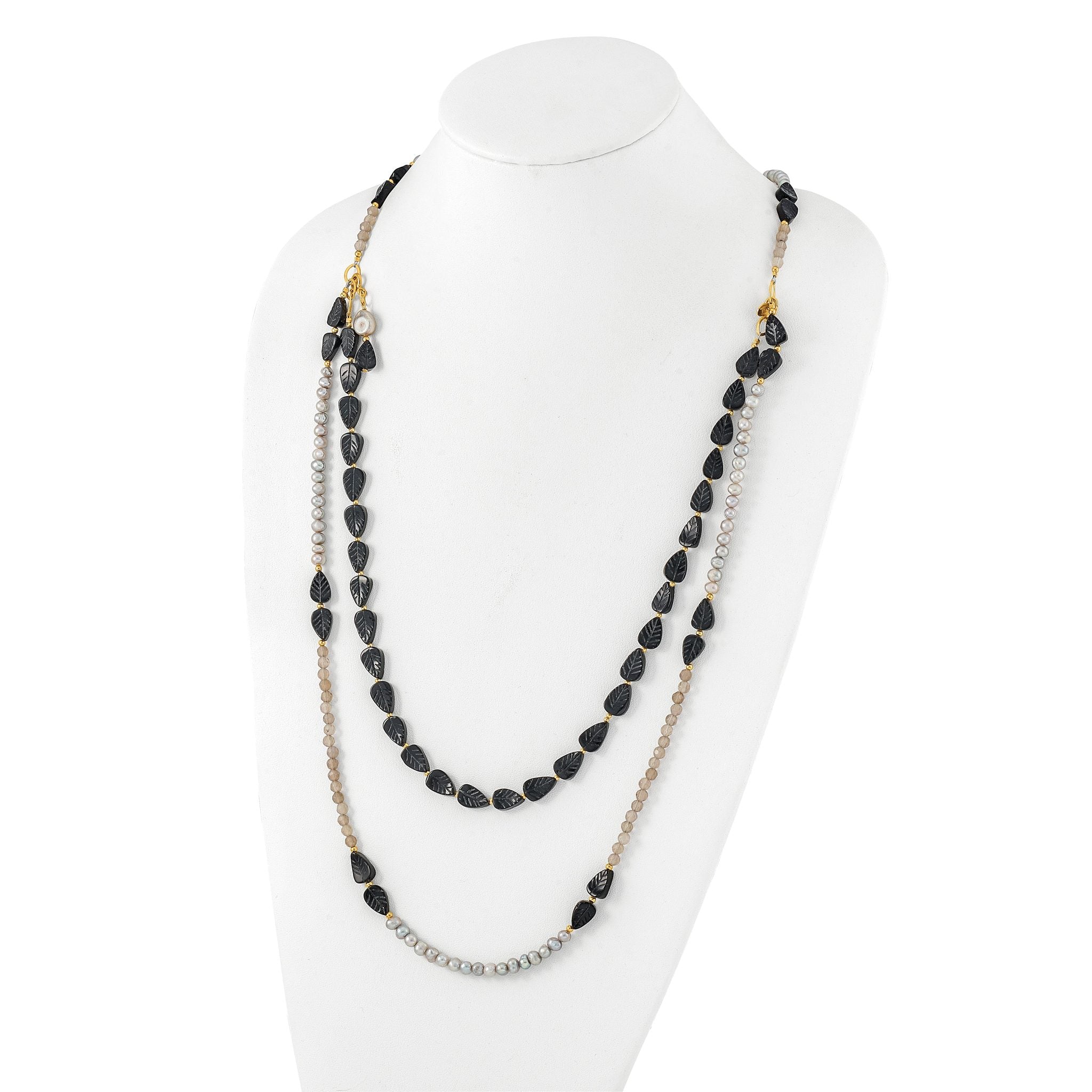 Sterling Silver Gold-plated Multi Stone Adj. 17in or 40in Necklace
