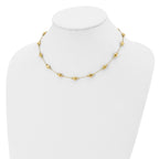 14K Gold Beaded Necklace with Brushed Finish and Lifetime Warranty