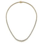14k 10 carat Lab Grown Diamond VS+ F+ Complete Round 16 inch Graduated Tennis Necklace