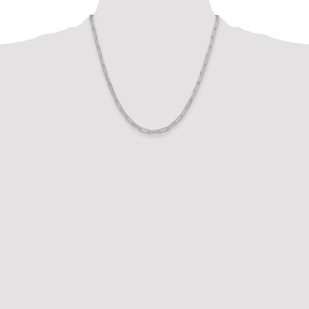 Polished Paperclip Chain Necklace in Sterling Silver, 3.5mm