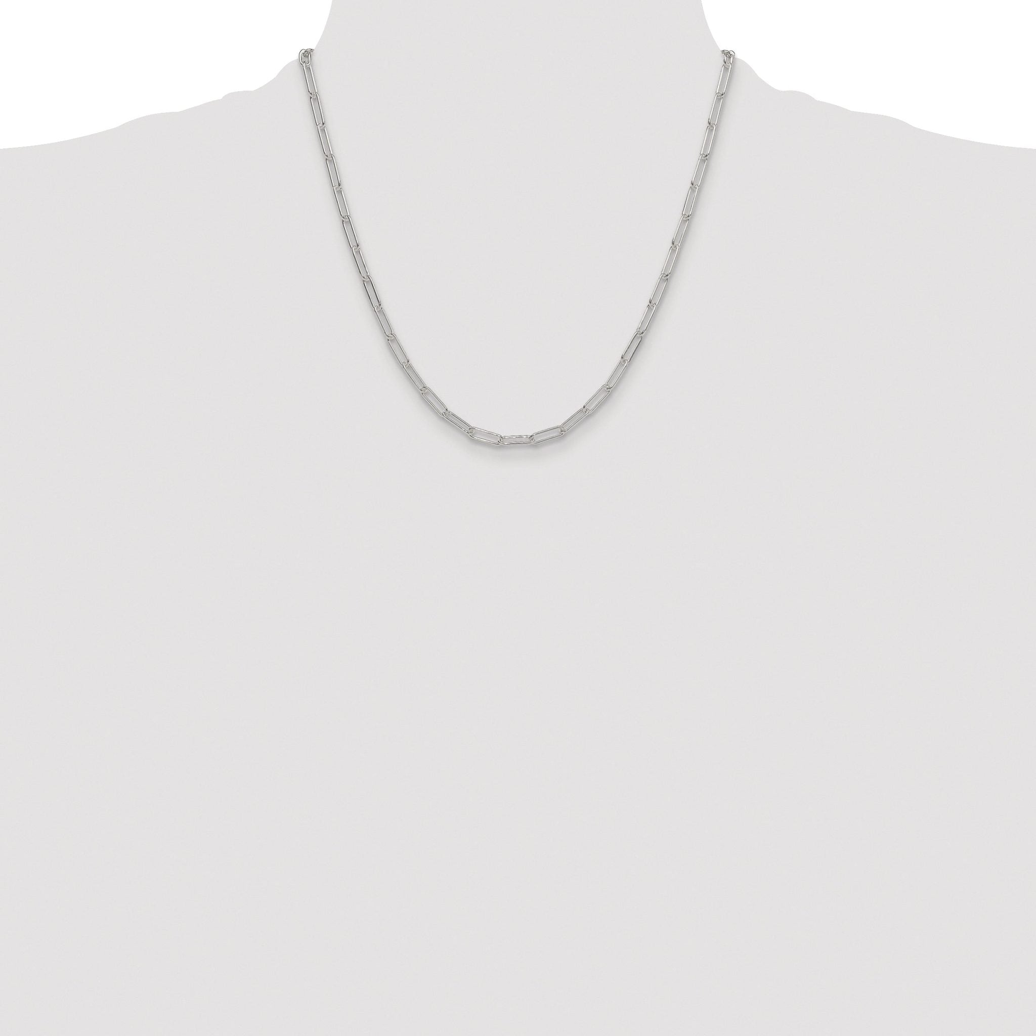 Polished Paperclip Chain Necklace in Sterling Silver, 3.5mm