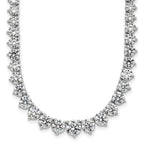 14k White Gold 27 3/4 carat Lab Grown Diamond VS+ F+ Complete Round 16 inch Graduated Tennis Necklace