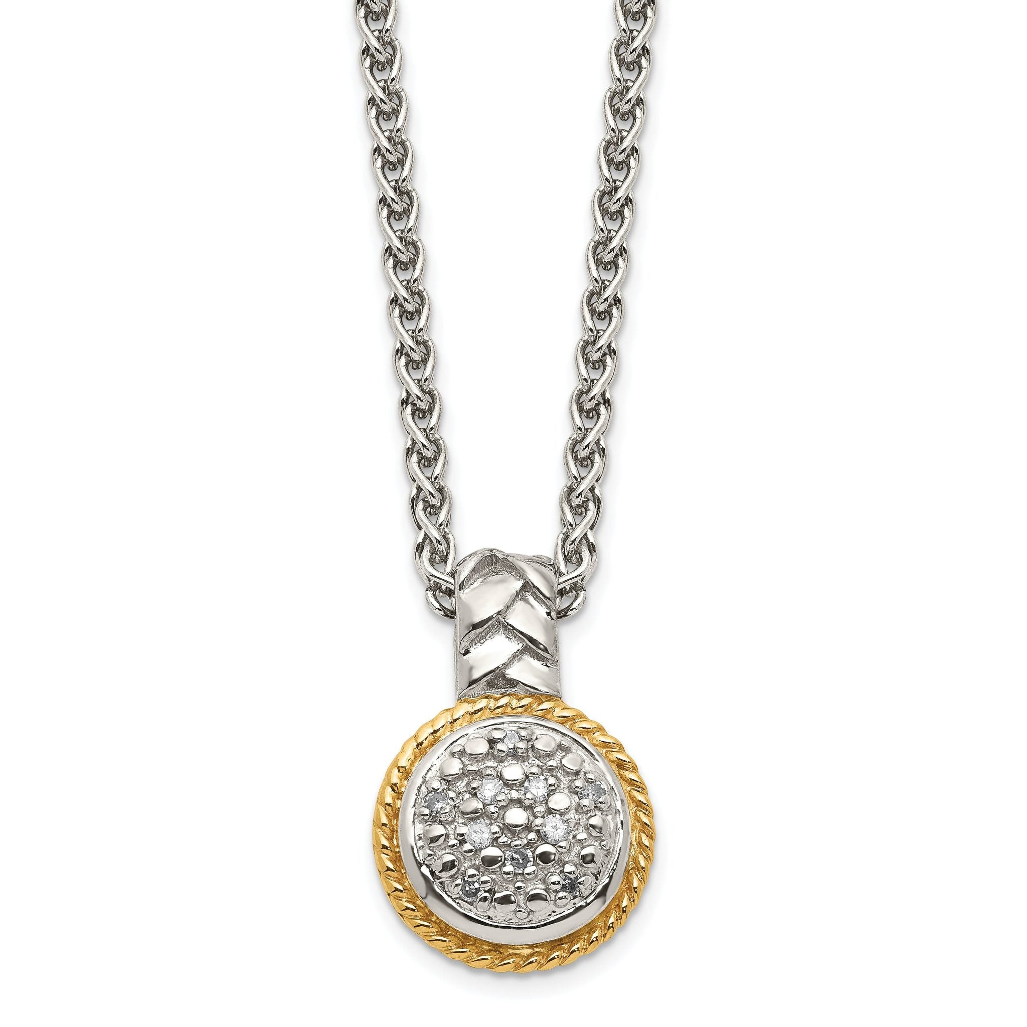 Shey Couture Sterling Silver Rhodium-plated with 14K Accent 18 Inch Polished Diamond Necklace Main image
