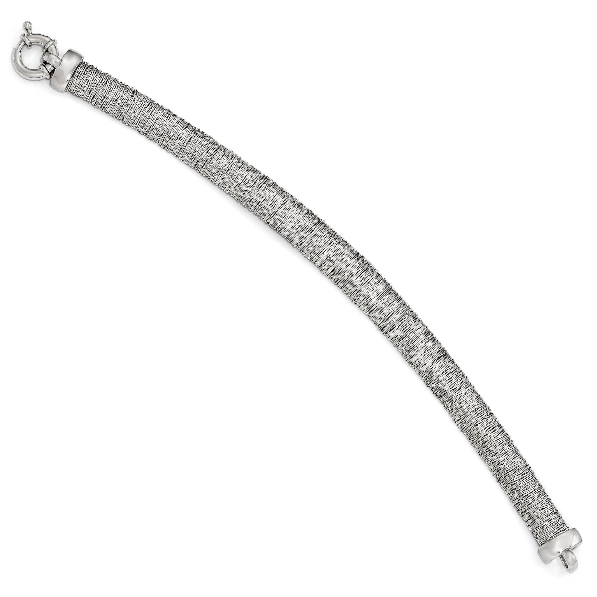 Sterling Silver Polished and Textured Bracelet Secondary image