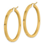 14k 3mm Polished Square Hoop Earrings